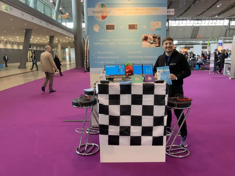 Messestand von brainboost auf der Corporate Health Convention 2019 in Stuttgart